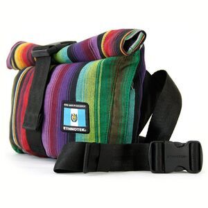ETHNOTEK CYCLO CROSSBODY GUATEMALA SERAPE STRIPE BAG NWOT HTF